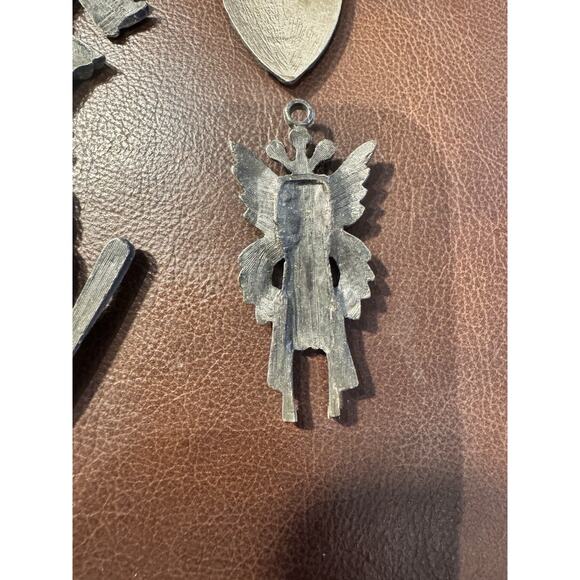 Vintage 70’s Silver Toned Kachina Thunderbird Tribal Pendant Lot Of 4 - No Chain - Picture 7 of 10